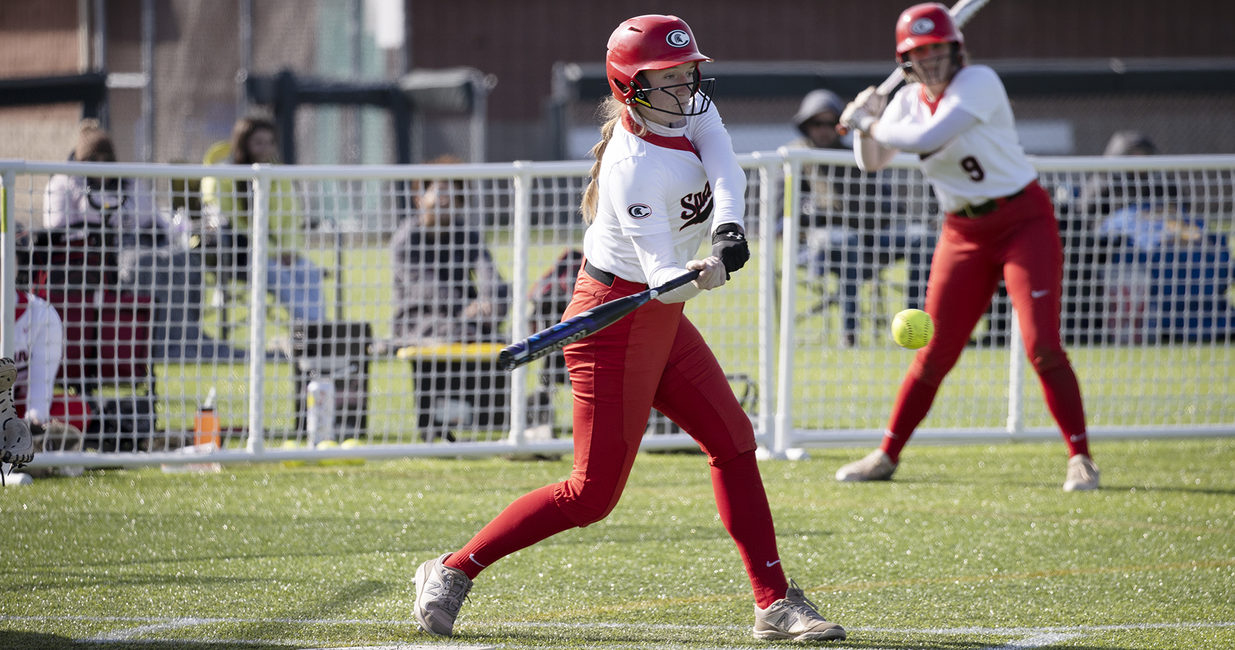 Doray DiLallo hit two home runs in the doubleheader Tuesday against SUNY Broome. The Spartans lost the first game 5-4, but won the second 4-1.
